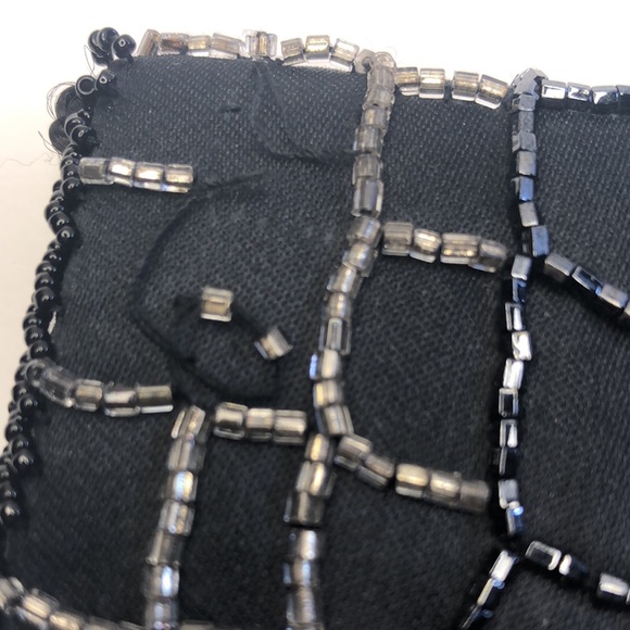 Black Clutch purse with silver gold grey sequins - Picture 6 of 6